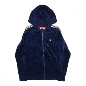 Women’s FILA Blue Velvet Full Zip Hoodie | size M